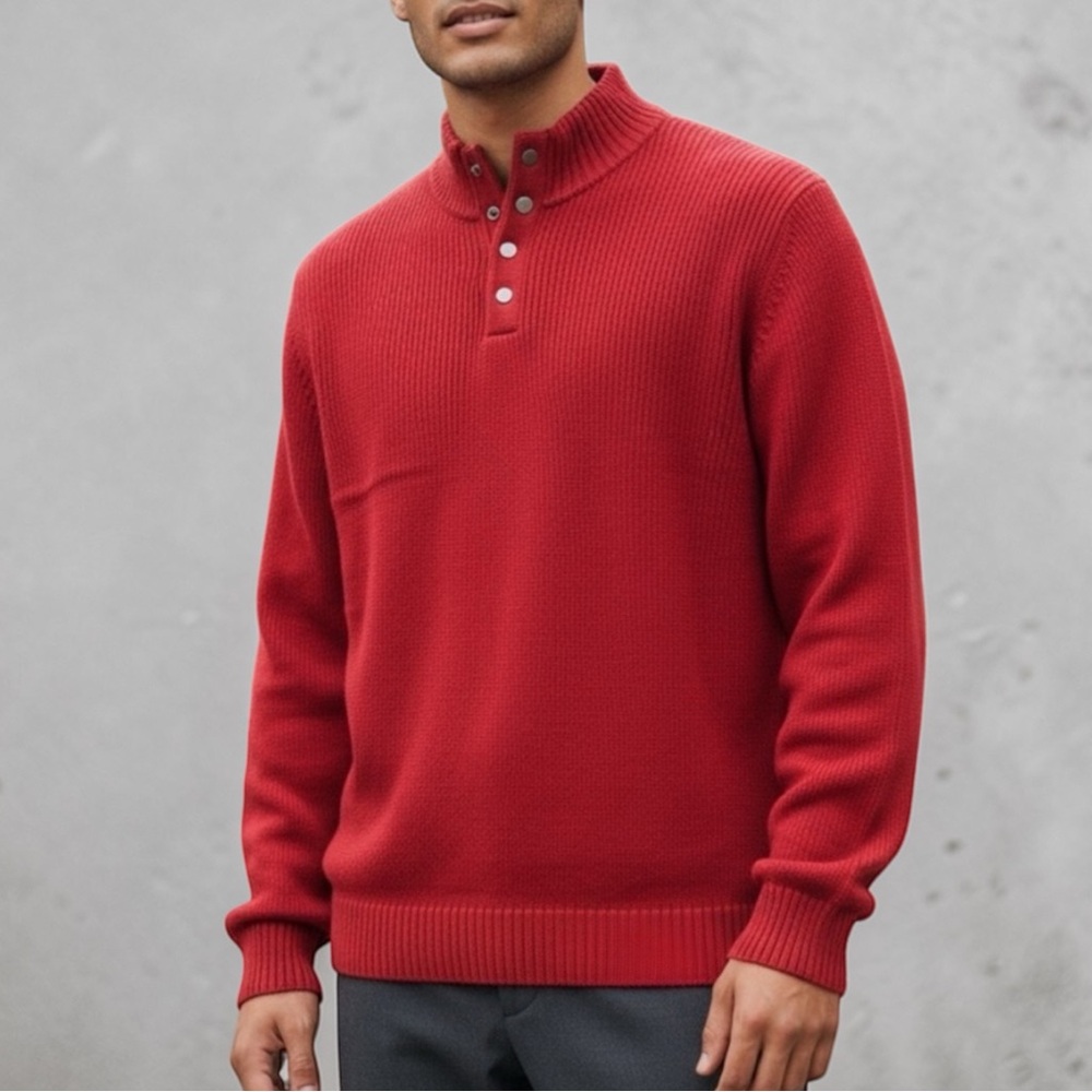 Oscar De La Renta Men’s 1/4 Snap Sweater Size Large